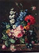 unknow artist, Floral, beautiful classical still life of flowers 07